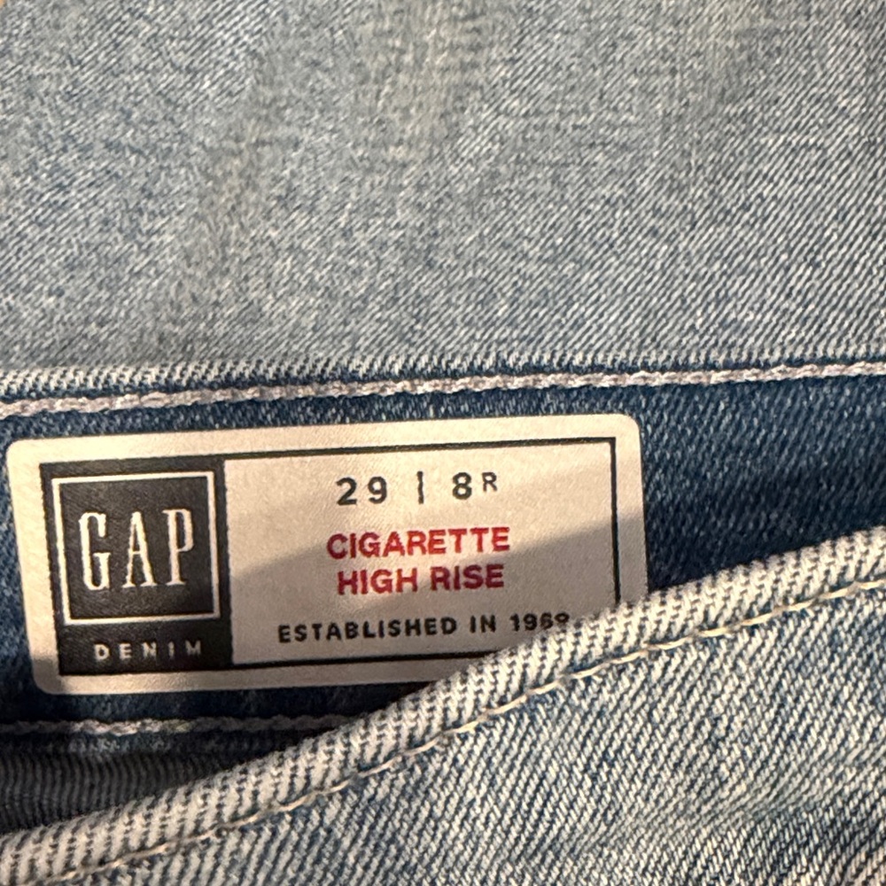 Gap Light Blue Cigarette High Rise Jeans-Size 8 - Picture 2 of 3